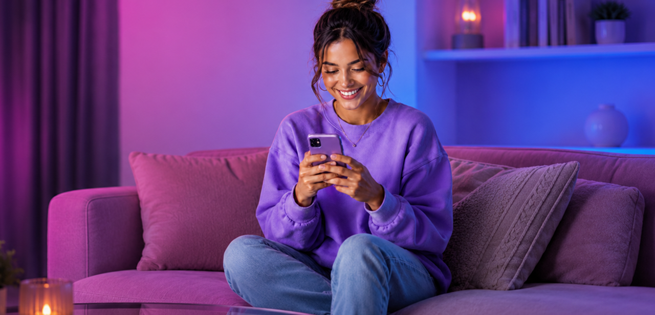 SentLogic customer using the app at home